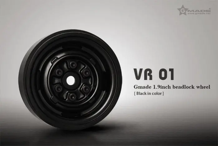 Gmade - 1.9 Vr01 Beadlock Wheels (Black) (2) 1