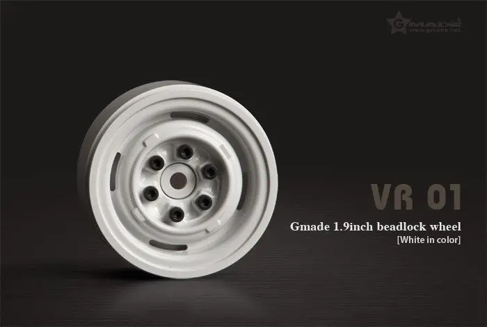 Gmade - 1.9 Vr01 Beadlock Wheels (White) (2) 1