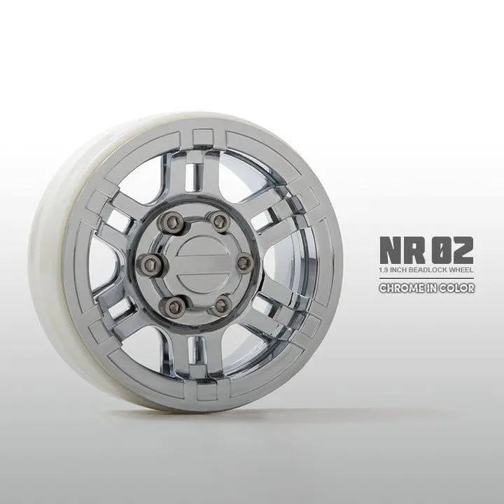 Gmade - Nr02 1.9" Beadlock Wheels, Chrome (2) 1