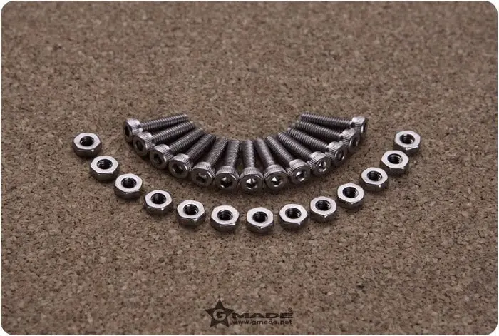 Gmade - Stainless Steel Hex Bolts & Nuts For 1.9 Vr01 Beadlocks (2) 1