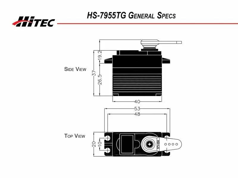 Hitec - Hs-7955Tg High Torque, Titanium Gear, Coreless Ultra Preminum Servo .15Sec/333Oz @ 6.0V 2