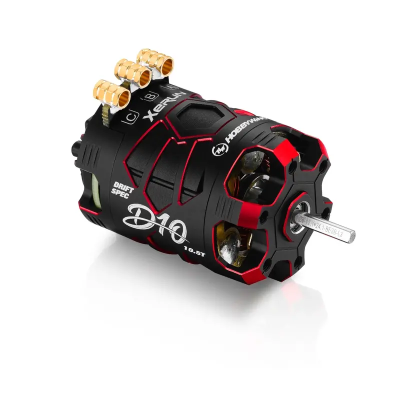 Hobbywing - Xerun D10 Brushless Drift Motor - 10.5T 4600Kv, Passion Edition (Red) 1