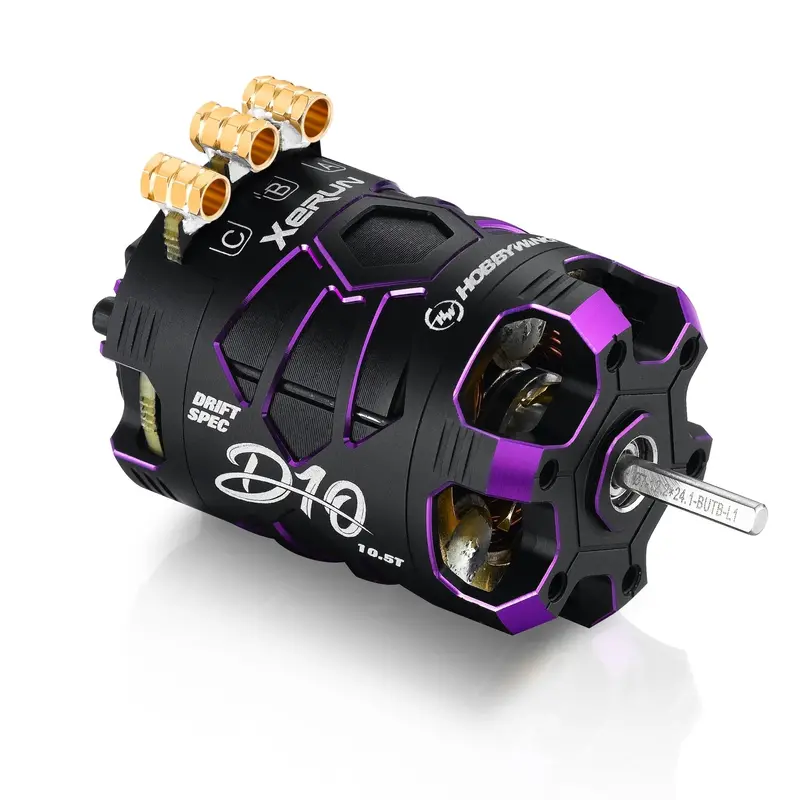 Hobbywing - Xerun D10 Brushless Drift Motor - 10.5T 4600Kv, Spirit Edition (Purple) 1