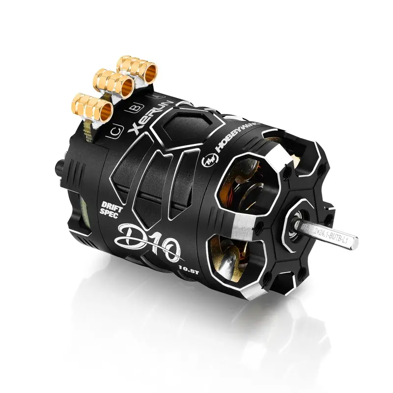 Hobbywing - Xerun D10 Brushless Drift Motor - 10.5T, 4600Kv, Stealth Edition (Black) 1