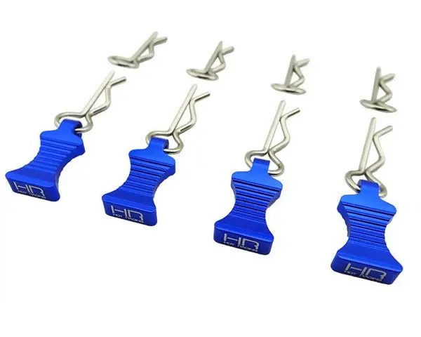 Hot Racing - 1/10 Blue Aluminum Ez Pulls (4Pcs) And Body Clips (8Pcs) 1