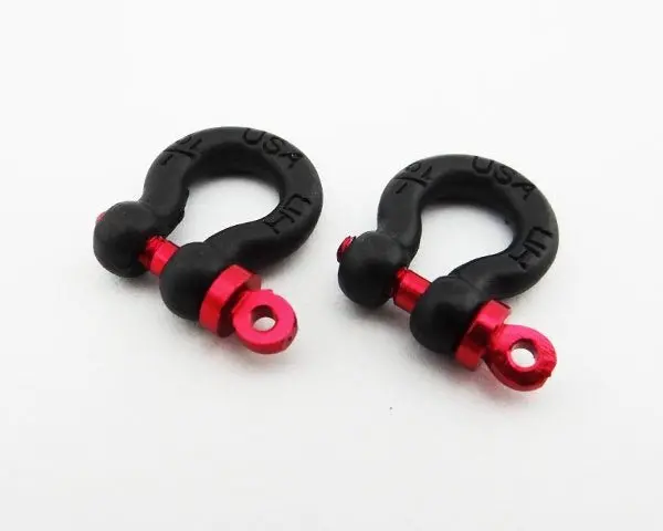 Hot Racing - 1/10 Scale Aluminum Black Tow Shackles D-Rings (2Pcs) 1