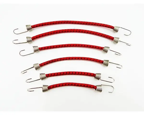 Hot Racing - 1/10 Scale Bungee Cord Set, Black And Red (6Pcs) 1