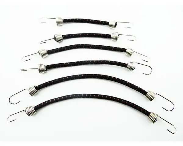 Hot Racing - 1/10 Scale Bungee Cord Set, Black And Red, 6Pcs 1