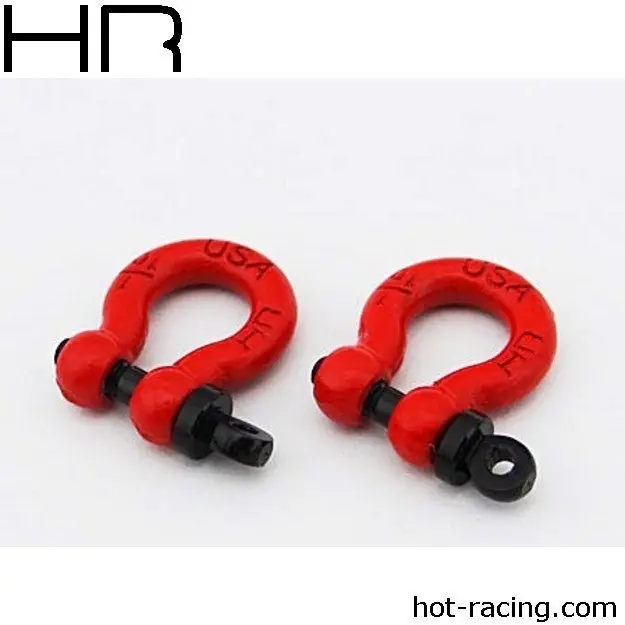Hot Racing - 1/10 Scale Red Tow Shackles (2) 1