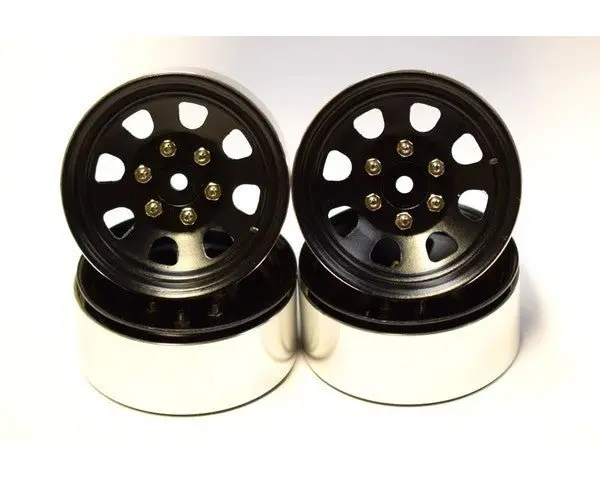 Hot Racing - 6 Lug Hex Drive Wagon 1.9 Steel Stamped Bead Lock Wheel Black 1