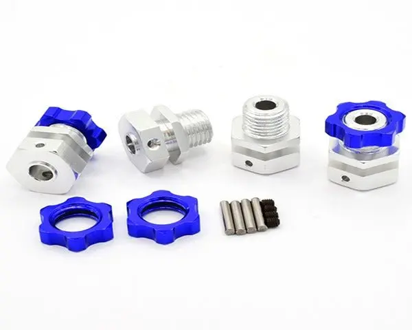Hot Racing - Aluminum +6Mm 17Mm Hubs, Hex Serrated Nuts, For Traxxas Mt 1