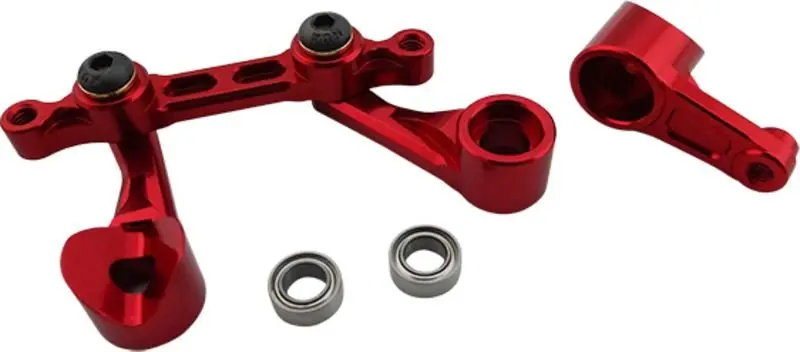 Hot Racing - Aluminum Bellcrank Steering Saver W/ Bearings, For Arrma 2Wd, Red 1