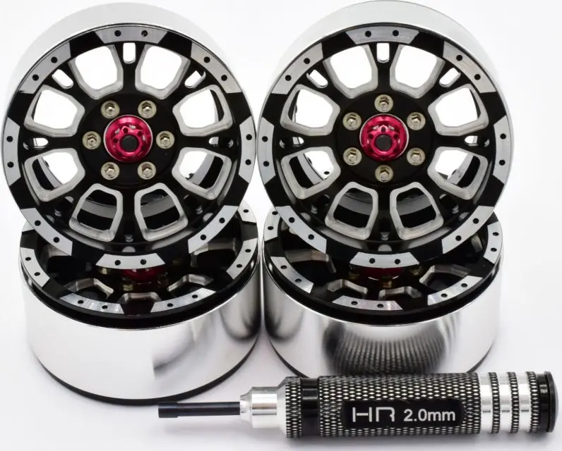 Hot Racing - Aluminum Billet 1.9 Beadlock Wheels, W/12Mm Hex (C-Style) (4) 1