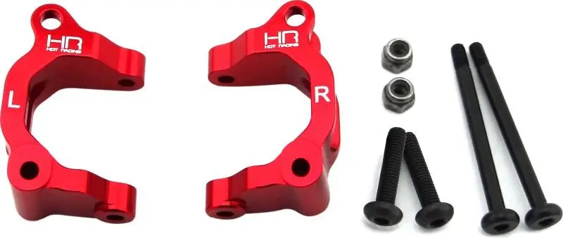 Hot Racing - Aluminum Caster W/ King Pins, For Arrma 2Wd, Red 1