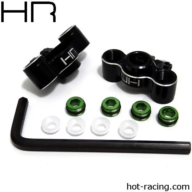 Hot Racing - Aluminum Knuckles, 1/16, Pair (Green Screw) 1