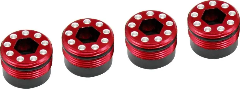 Hot Racing - Aluminum O-Ring Delrin Cap Hub (Red), For Arrma 1/5 1