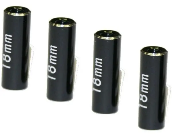 Hot Racing - Aluminum Standoff Post Link 6X18mm W/ M3 Threads, Black, 4Pcs 1
