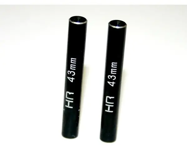 Hot Racing - Aluminum Standoff Post Link 6X43mm W/ M3 Threads, Black, 2Pcs 1