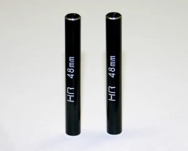 Hot Racing - Aluminum Standoff Post Link 6X48mm W/ M3 Threads, Black, 2Pcs 1