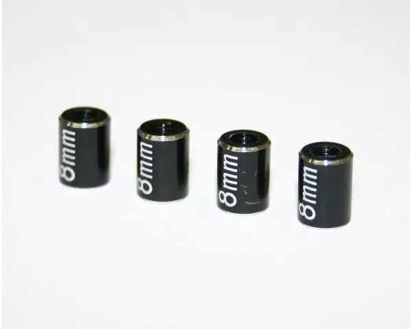 Hot Racing - Aluminum Standoff Post Link 6X8mm W/ M3 Threads, Black, 4Pcs 1