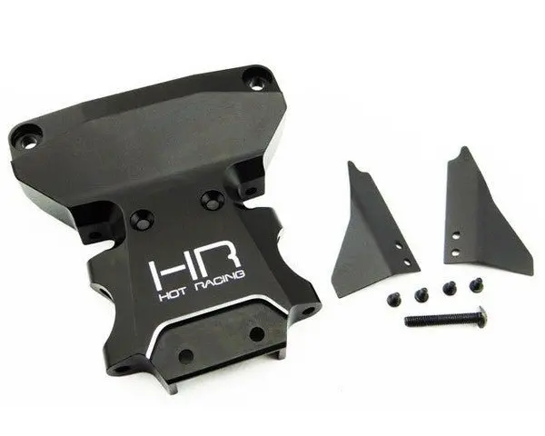 Hot Racing - Black Aluminum Rear Bulkhead For Traxxas 1/10 Rally 4X4 And Slash 4X4 Lcg 1