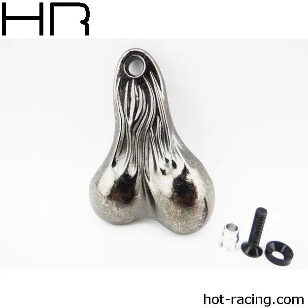 Hot Racing - Black Chrome 3D Truck Dangler Balls, Bull Nuts 1