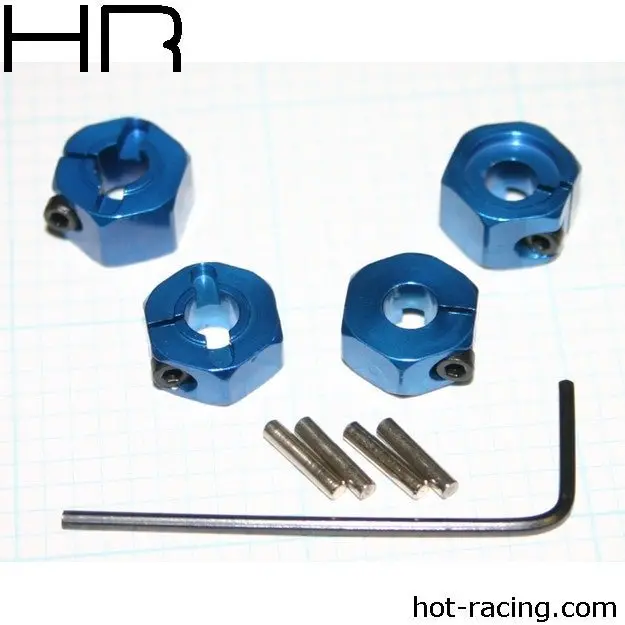 Hot Racing - Blue Aluminum 12Mm Wheel Hex, 2Wd (4) 1