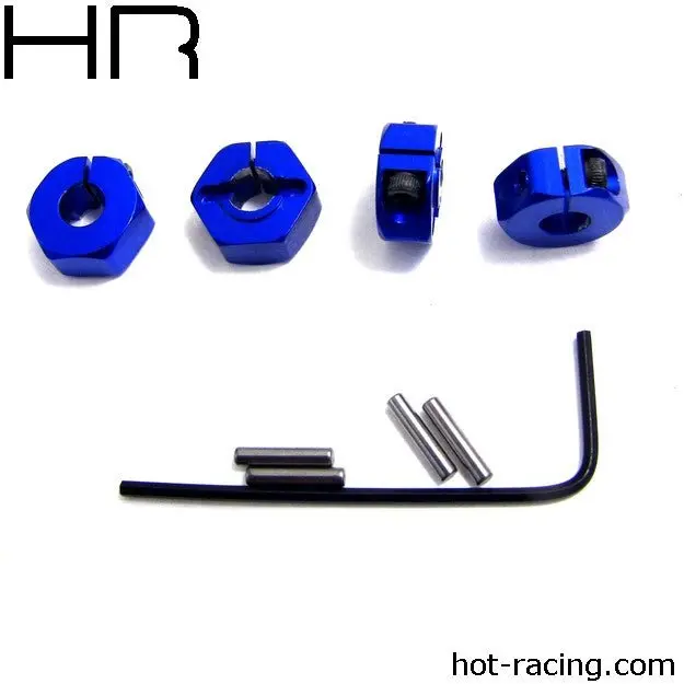 Hot Racing - Blue Aluminum Locking 12Mm Wheel Hex Kit 1