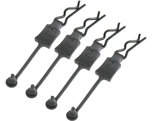 Hot Racing - Body Clip Retainers, For 1/8 Scale, Black Chrome (4Pcs) 1