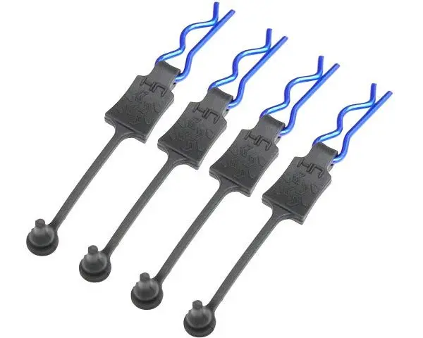 Hot Racing - Body Clip Retainers, For 1/8Th Scale, Blue (4Pcs) 1