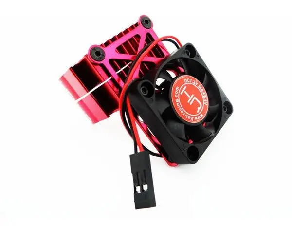 Hot Racing - Clip-On Two-Piece Motor Heat Sink W/ Fan, Red 1