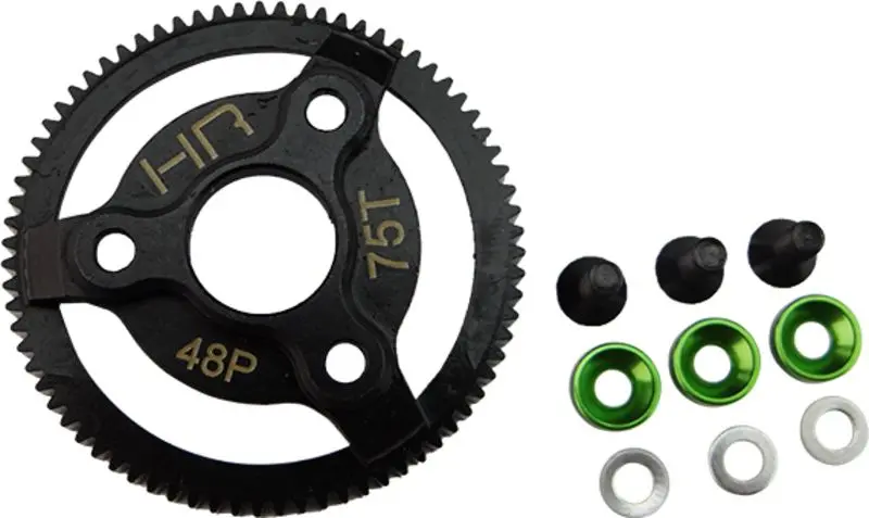 Hot Racing - Hardened Steel Spur Gear, 75 Tooth, 48 Pitch, Green, For Traxxas 2Wd 1