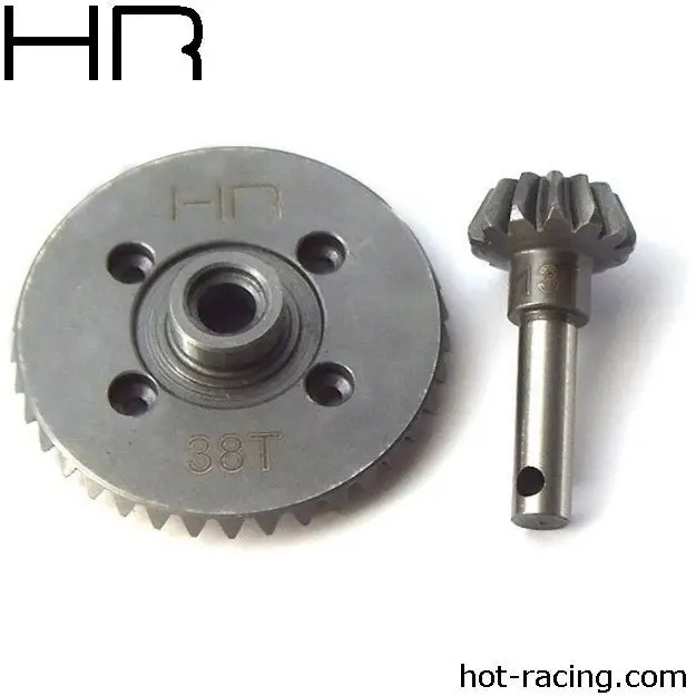 Hot Racing - Heavy Duty Spiral Bevel Gear Set 38/13 Tooth, For Axial Ax10 (Stock) 1