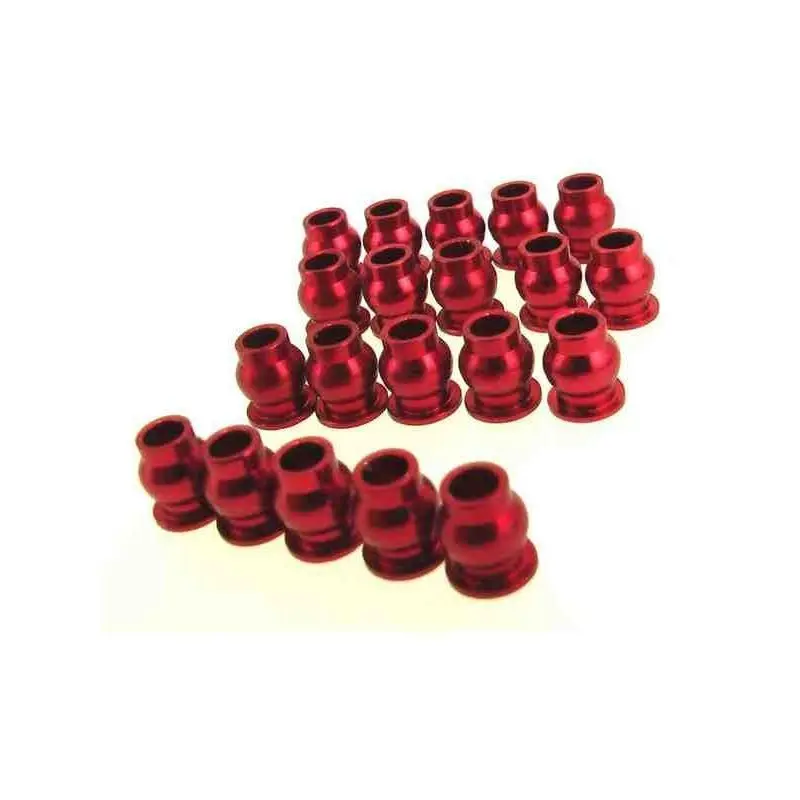 Hot Racing - Red Aluminum Hollow Ball Set (20) For Axial Ax10, Scx10, Yeti, Scorpion 1