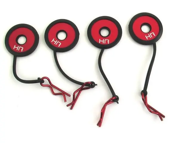 Hot Racing - Red Body Clips With Rubber Leash & Body Washer 1