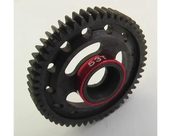 Hot Racing - Steel Spur Gear, 53 Tooth, Red, For Traxxas 1/16 Scale 1