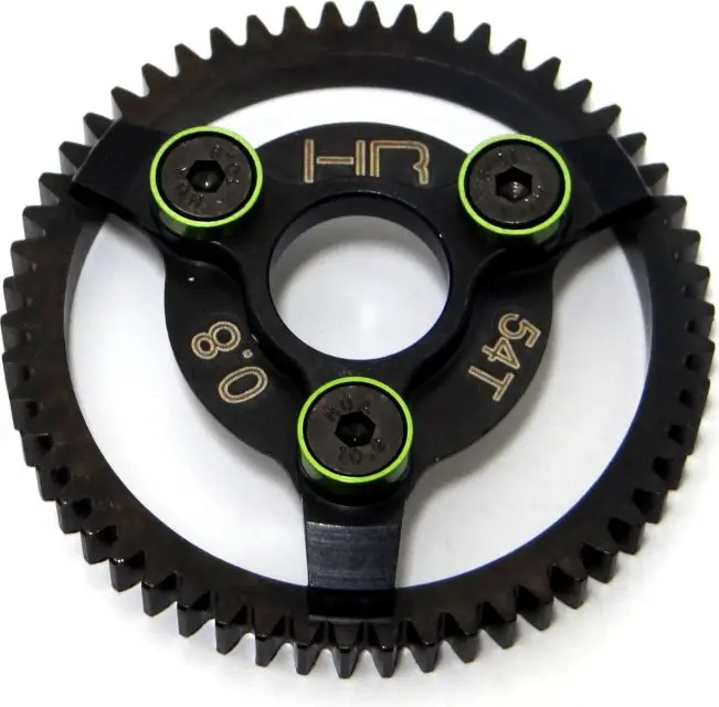 Hot Racing - Steel Spur Gear, 54 Tooth, 32 Pitch, Green, For Traxxas 2Wd 1