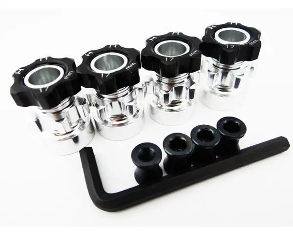 Hot Racing - Wheel Hub Adapters, Aluminum, 12-17Mm Hex, For 1/10 Scale 1