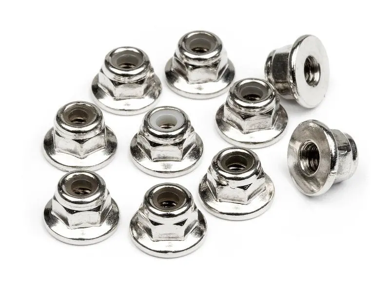 Hpi Racing - Flanged Lock Nut, M3 (10Pcs) 1