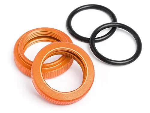Hpi Racing - Shock Adjuster Nut, 20Mm, Orange, (2Pcs), Baja 5T 1