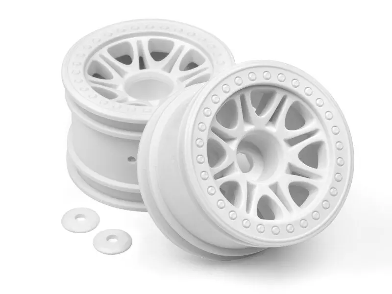 Hpi Racing - White Split 8 Truck Wheel, For The Firestorm Or Wheely King (2Pcs) 1