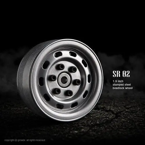 Junfac - 1.9 Sr02 Beadlock Wheels (Semigloss Silver) (2) 1