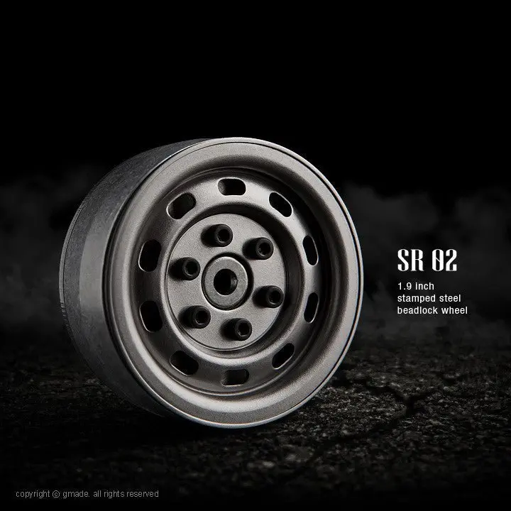 Junfac - 1.9 Sr02 Beadlock Wheels (Uncoated Steel) (2) 1