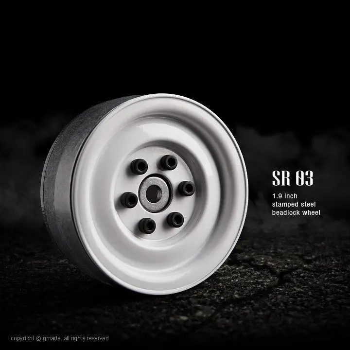Junfac - 1.9 Sr03 Beadlock Wheels (Gloss White) (2) 1