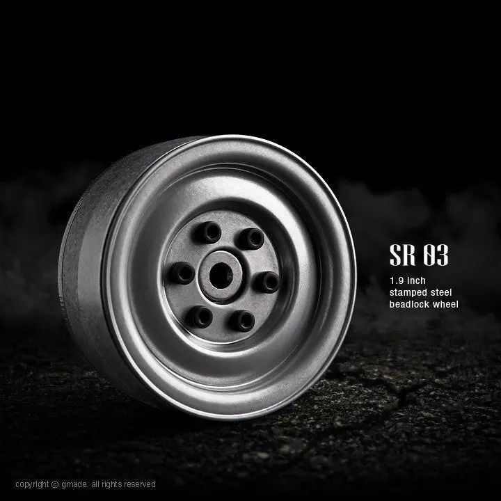 Junfac - 1.9 Sr03 Beadlock Wheels (Semigloss Silver) (2) 1