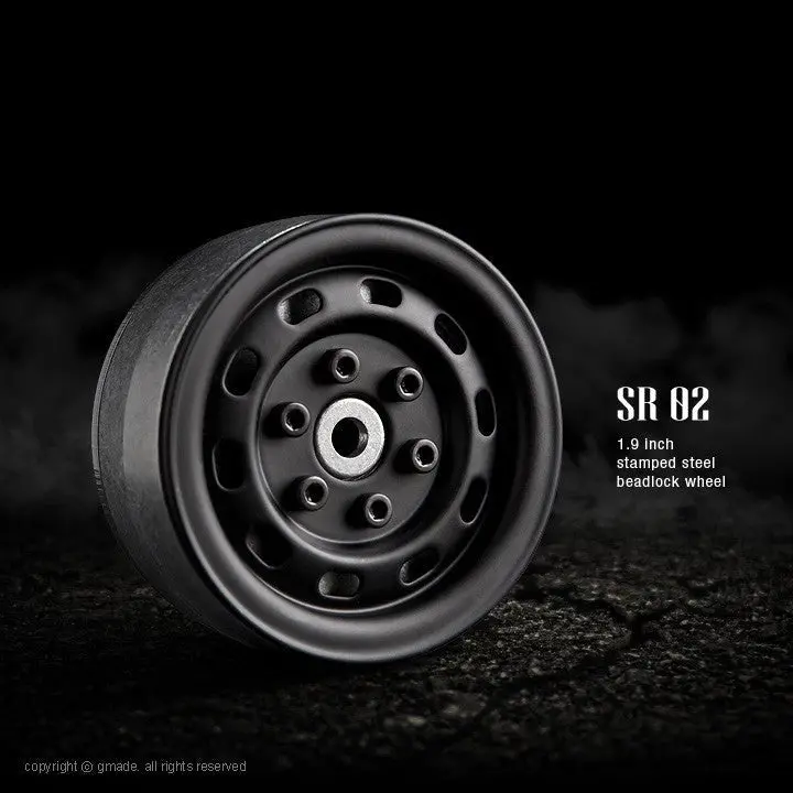 Junfac - 1.9Sr02 Beadlock Wheels (Matt Black) (2) 1