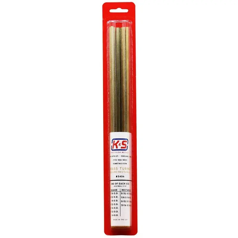 K & S Metals - Brass Square & Rectangular Tube Assortment 1