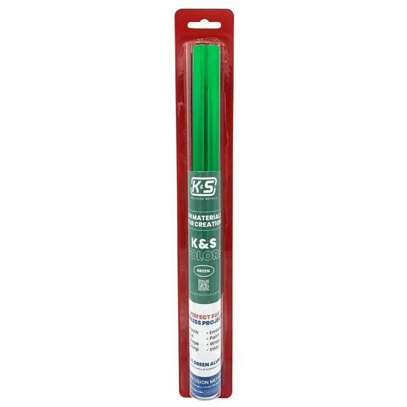 K & S Metals - Green Aluminum Crafting Foil 0.004" Thick (36 Ga) X 12" Wide X 24" Long 1