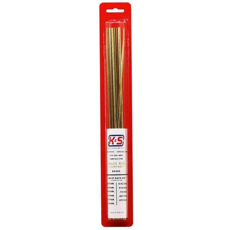 K & S Metals - Round Brass Rod Assortment 1
