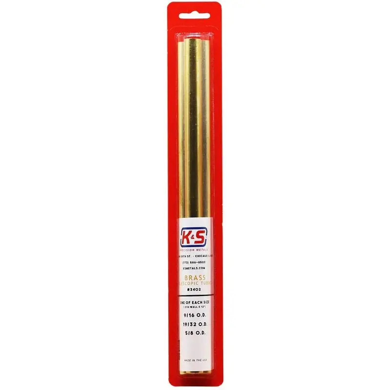 K & S Metals - Round Brass Telescopic Tubing Assortment Large 1
